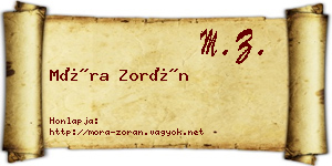 Móra Zorán névjegykártya